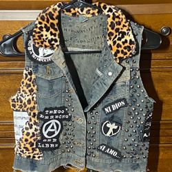 Demin Custom Punk Vest size SM