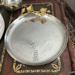 Metal Tray With Gold accent