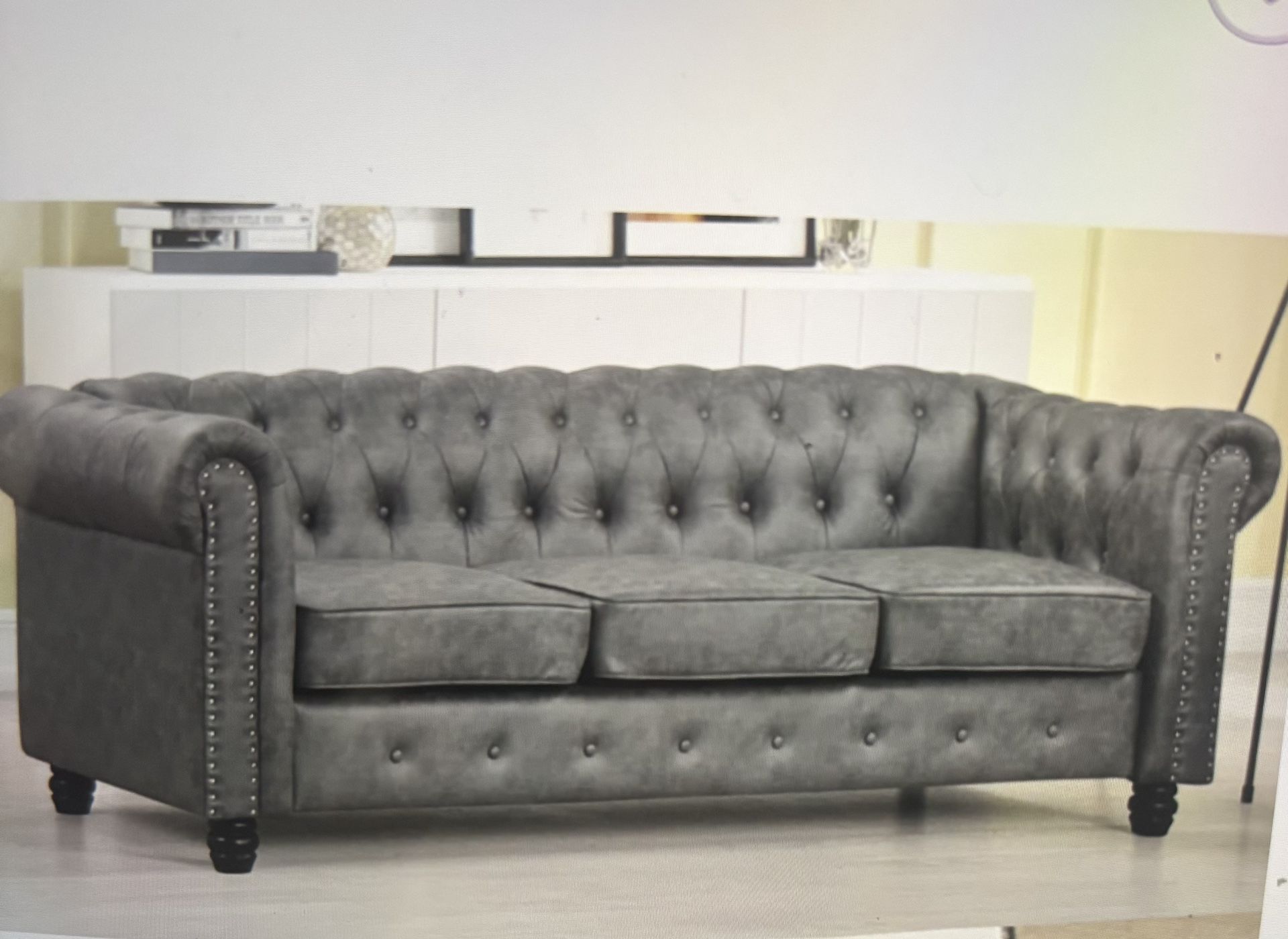 Grey Velvet Sofa