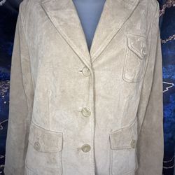 Style & Company - Genuine Suede Leather Blazer Jacket Coat ~ Women’s - Medium