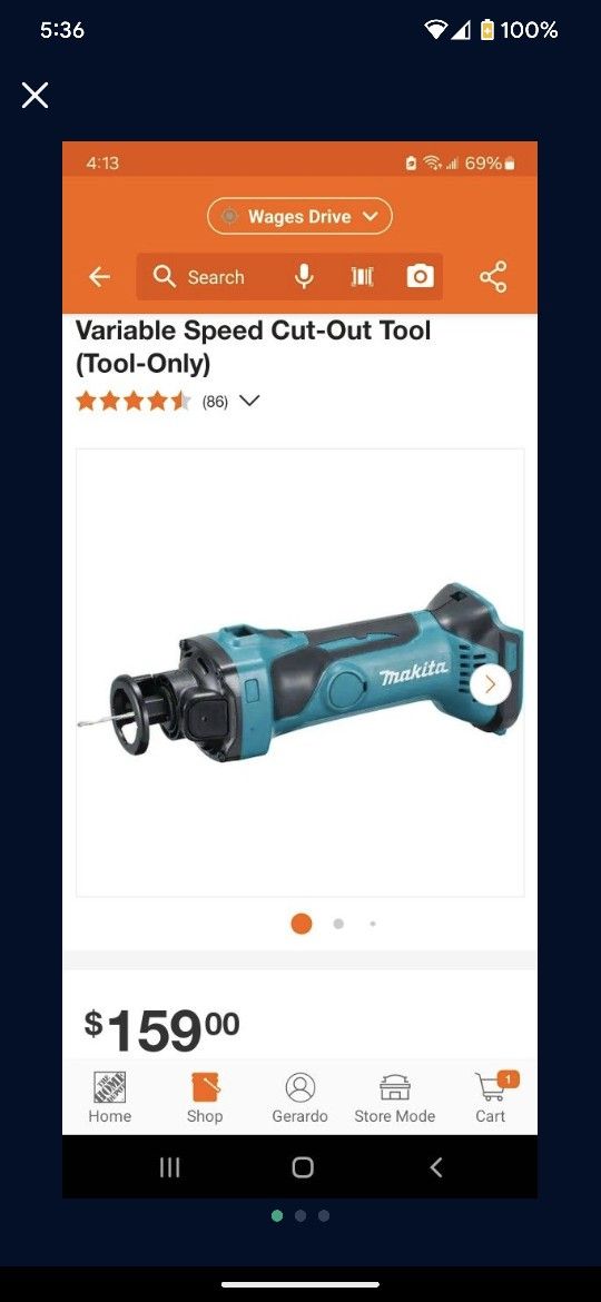 18V LXT Lithium-Ion Cordless Variable Speed Cut-Out Tool (Tool-Only)
(86)