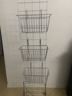 Chrome Basket For Grid Wall