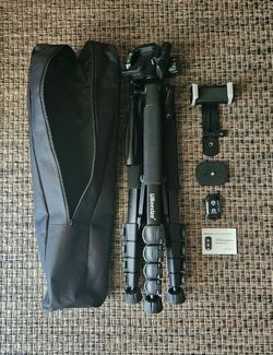 UBeesize 67” Camera & Phone Tripod with Bag + Remote