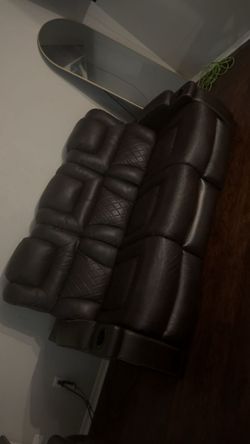 Electric Dark Brown Leather Reclining Sofa, loveseat & Recliner