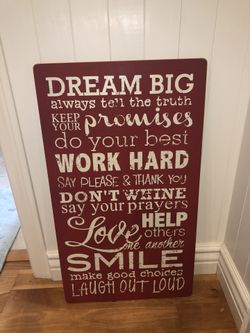 Twelve Timbers Red Wooden Sign/Art