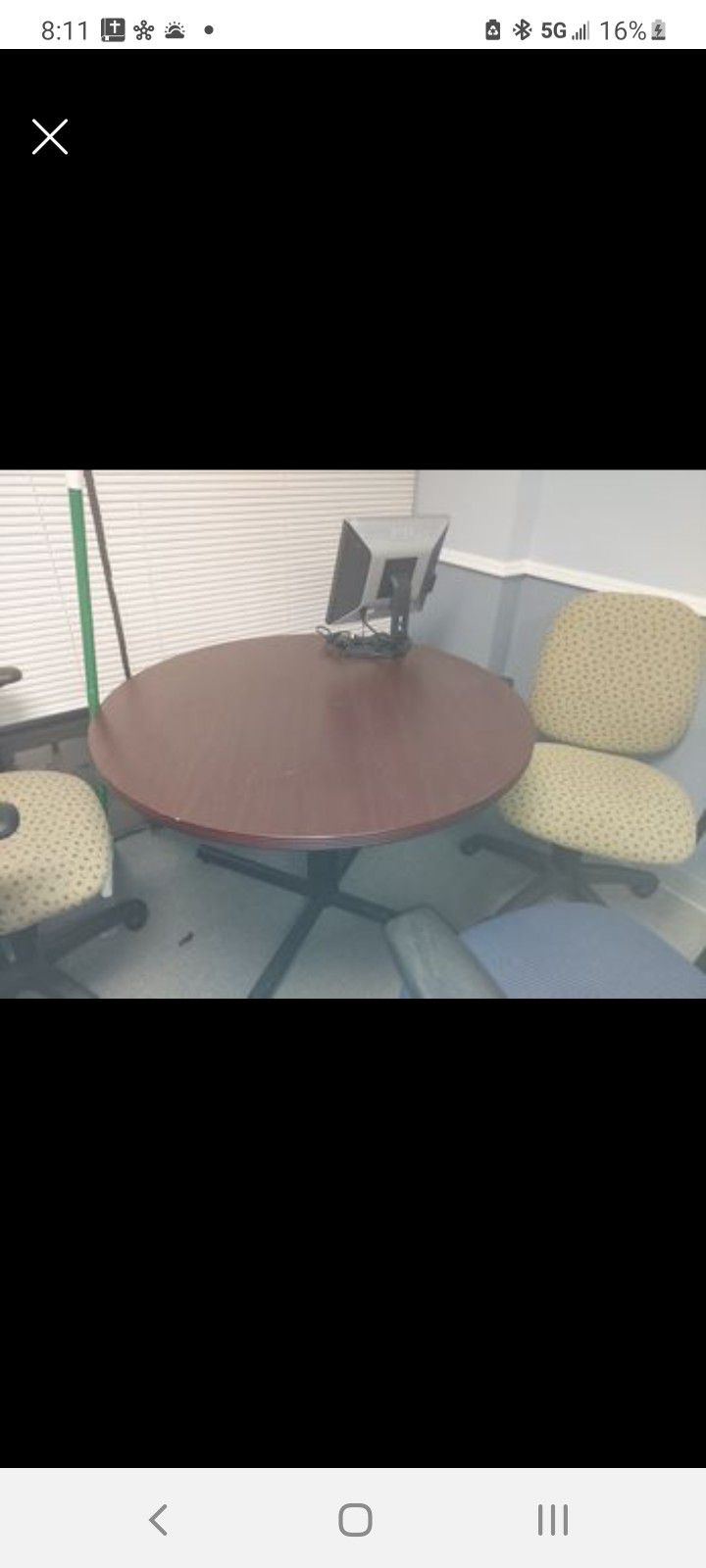 New Price Drop for this 36 inch wooden round cafe table in excellent condition $35 or best reasonable offer