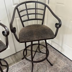 (2) Sturdy, Full Back Bar Stools: