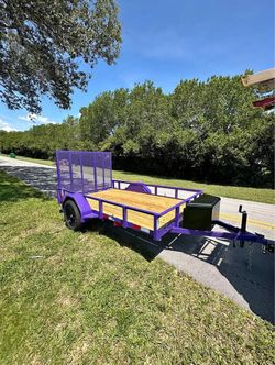 5× 10 Purple Single Axle Utility Trailer