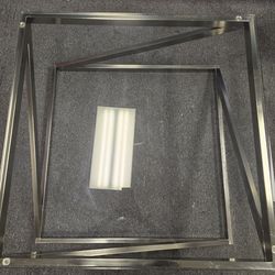 Glass topped chrome coffee table