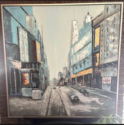Giant Motini Framed Oil Painting 51.5”x51.5” New