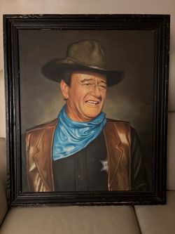 John Wayne painting on velvet
