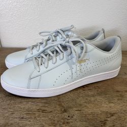 New Puma Smash Perf V2 Tennis Shoes  US Size 11 Women Light Blue Leather