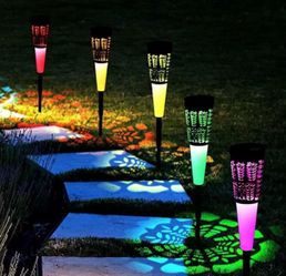 Solar Pathway Lights Outdoor, 4 Pack Color Changing Solar Garden Lights, Auto On/Off LED Landscape Lighting Decorative for Lawn Walkway Patio Yard Lan