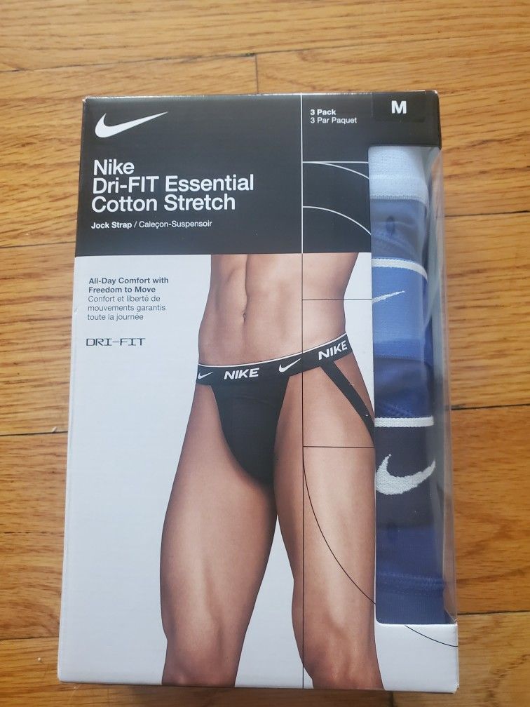 Nike Men`s Everyday Cotton Stretch Jockstraps 3 Pack - MEDIUM