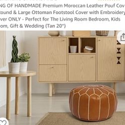 Premium Moroccan Leather Pouf Cover