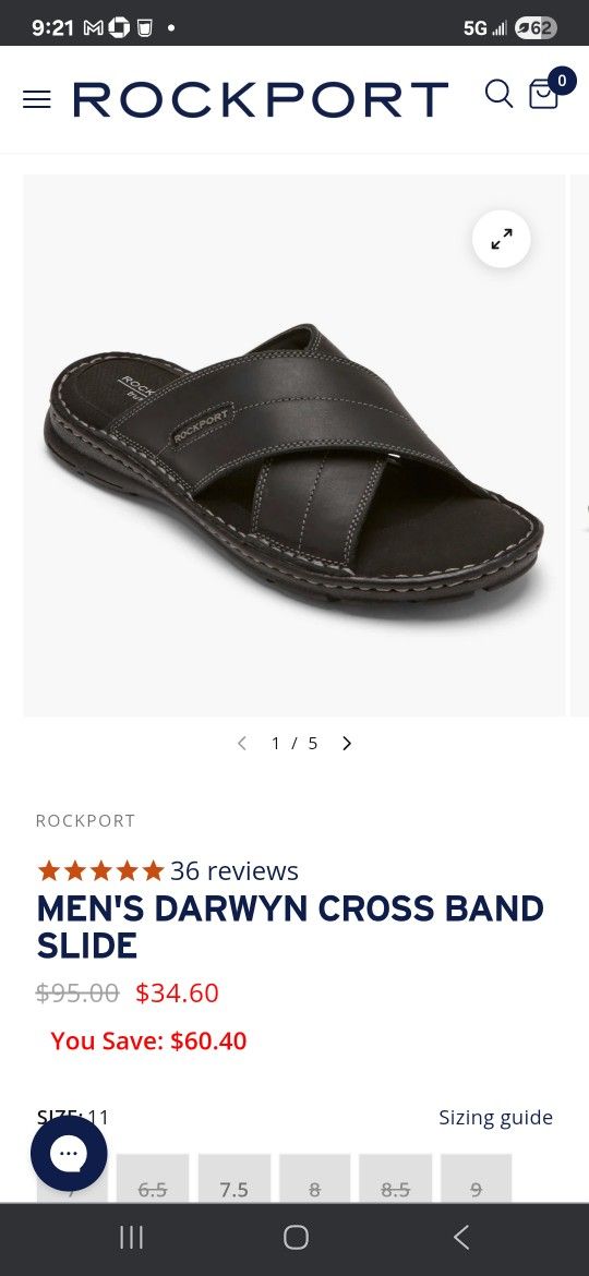 New Men's Rockport SLIder Sandles Size 9 See All Pictures Located Rancho&Mill Colton 