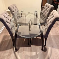 Dining Glass Table With Four Chairs