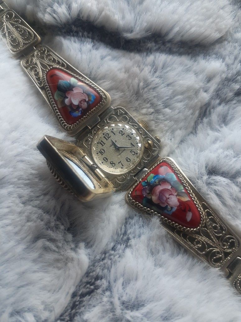Antique Hand Painted Russian Watch