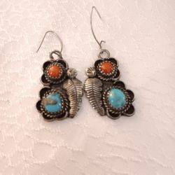Navajo Sterling Silver Earrings (Artist Stamped)