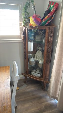 Antique Corner Curio Cabinet
