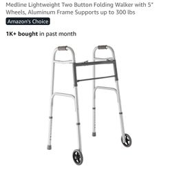 2 - Folding Walkers lightweight 5” front wheels