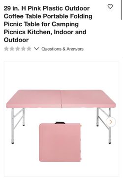 Pink folding table