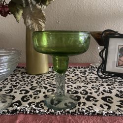 Vintage Green margarita Glass