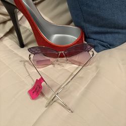 Betsey Johnson Pink and Purple Wing Glasses