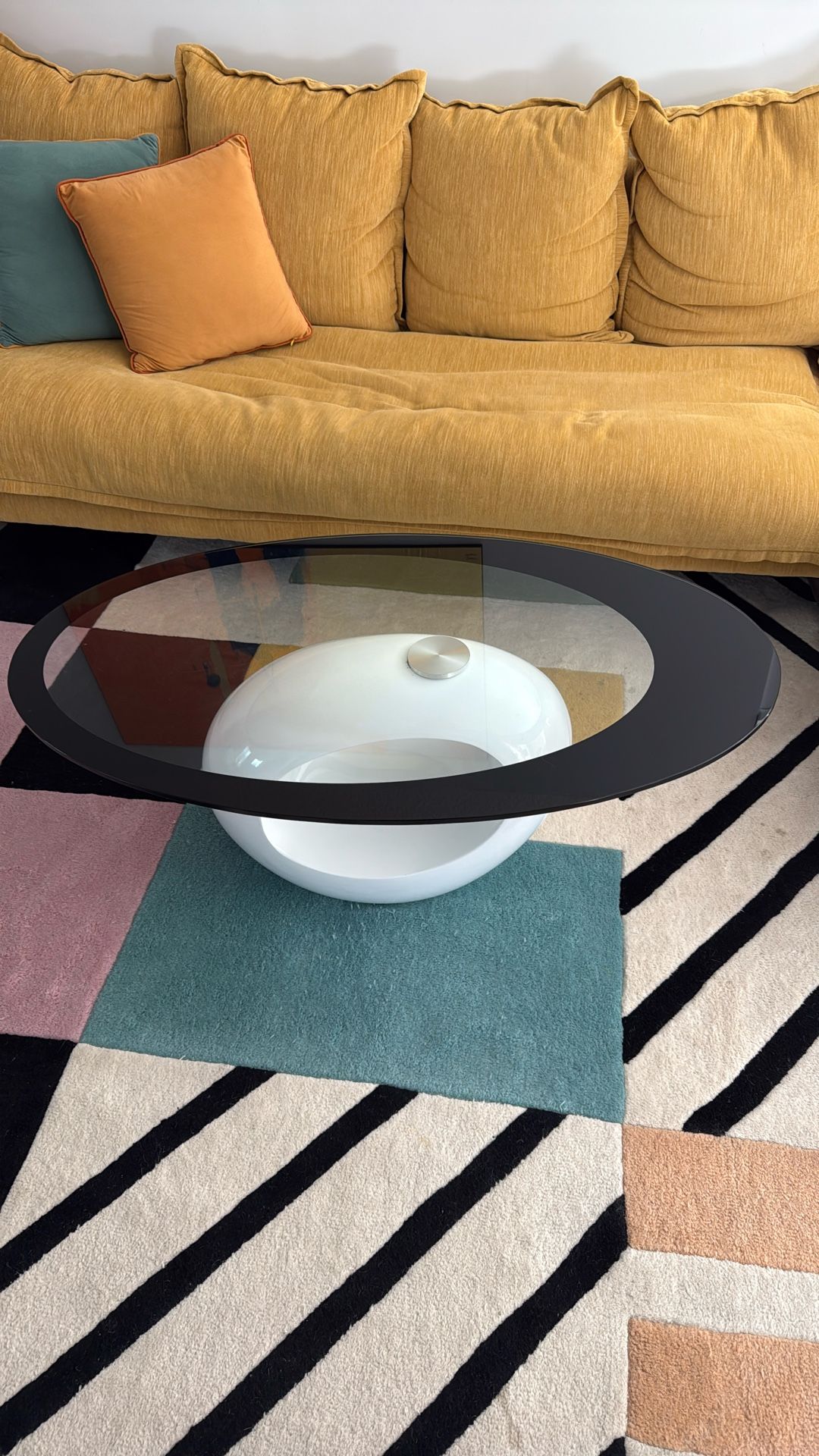 Mid Century Modern Glass Top Coffee Table