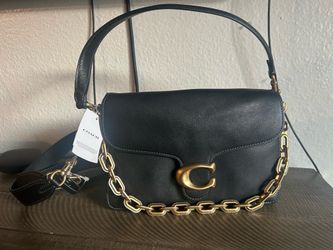 COACH medium chain tabby black/ gold