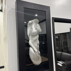 Contemporary shadow box alto-relief sculpture depicting a female nude figure - 23” x 47” - Retail: $1150