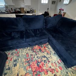 Navy Blue Sectional 