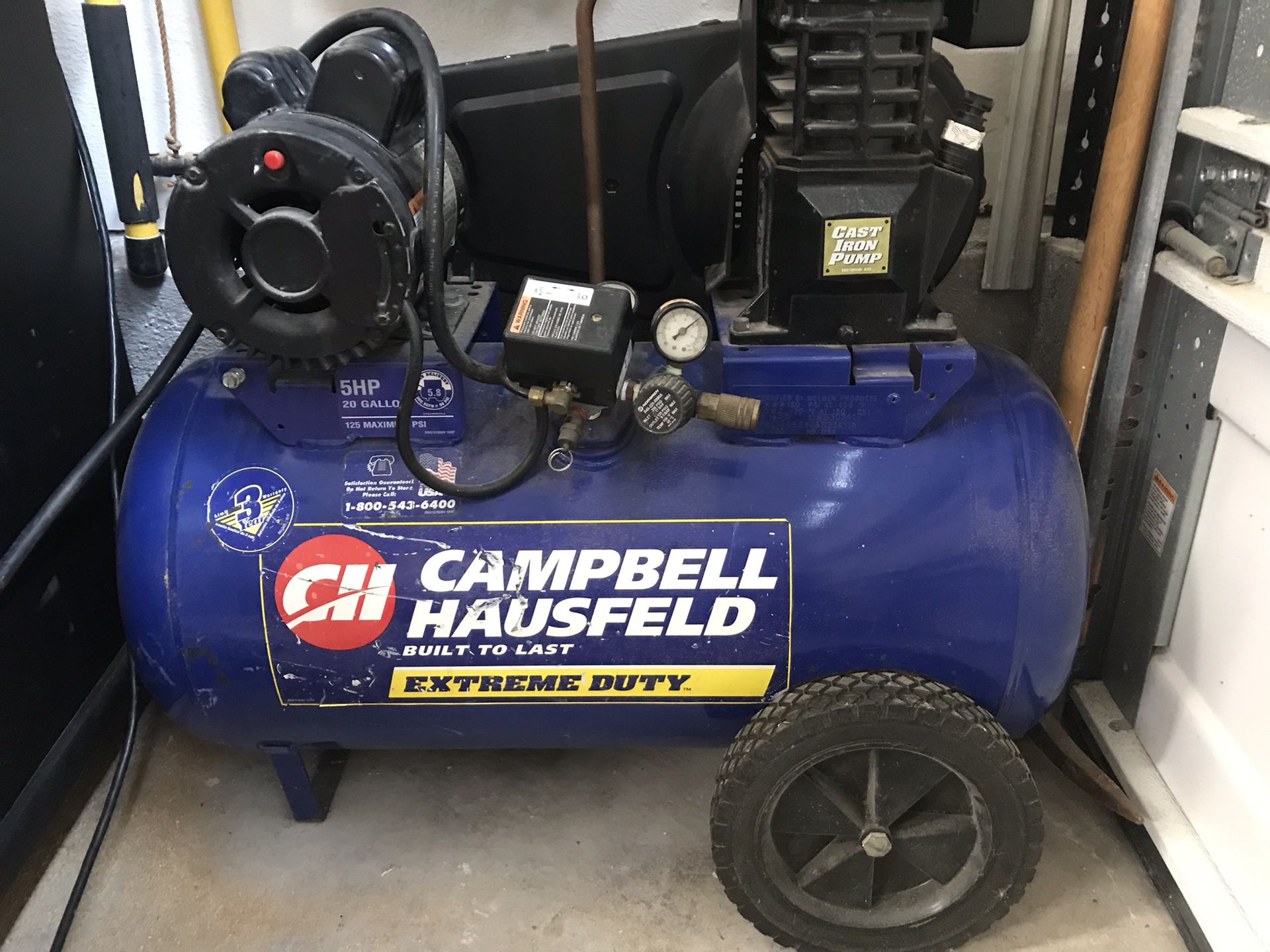 Campbell Hausfeld 20 gallon 5 hp compressor