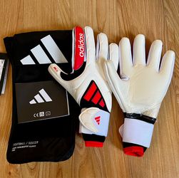 🔥🔥Adidas Copa Pro White/Red/Black Goalkeeper Gloves - size 9