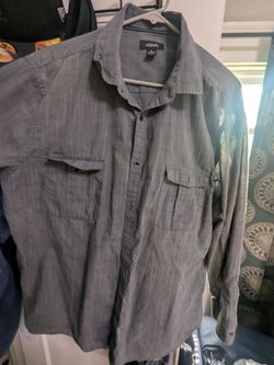 Alfani Men's Gray Button-Down Shirt XL