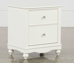Living Spaces Madison White Nightstand with USB