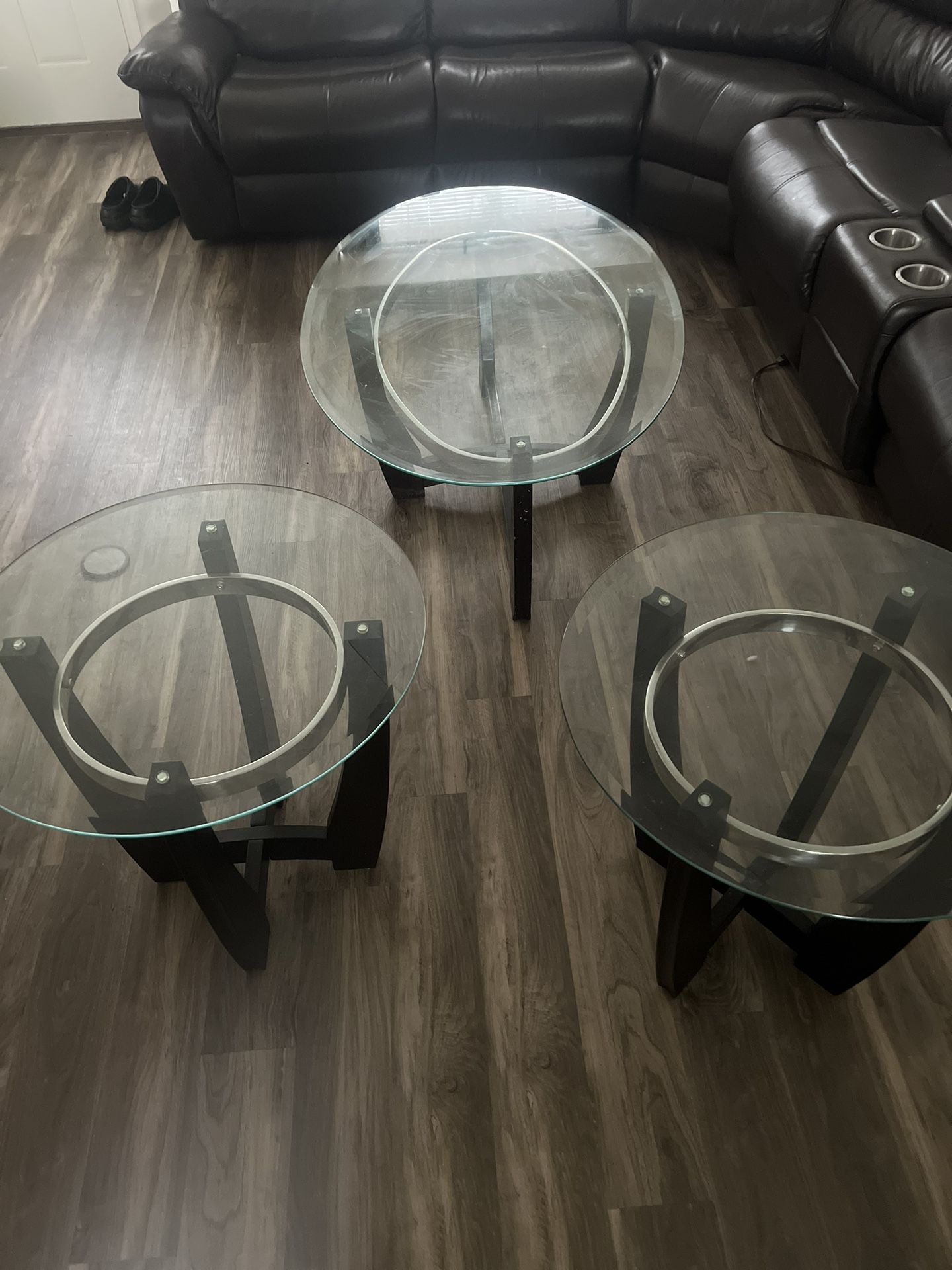 GLASS Living Room Table 2 Side tables Included