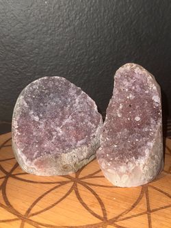 Amethyst Druzy Geode Crystal Cluster Bundle