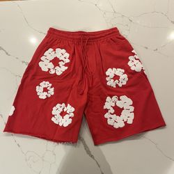 Denim Tears Cotton Wreath Shorts Red Size Medium Brand New With Tags