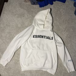 Fear of God Essentials Hoodie White - Size Medium