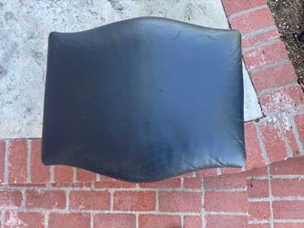 Black Leather Ottoman Cushion