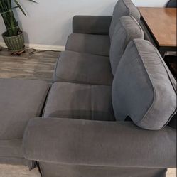Ikea Gray Sofa And Ottoman Set 