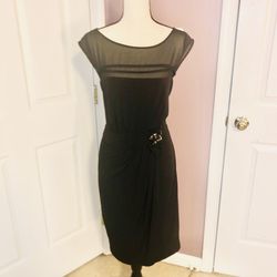 Black Max & Cleo dress with sheer top