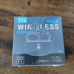 T12 True Wireless Earbuds – New, Sealed