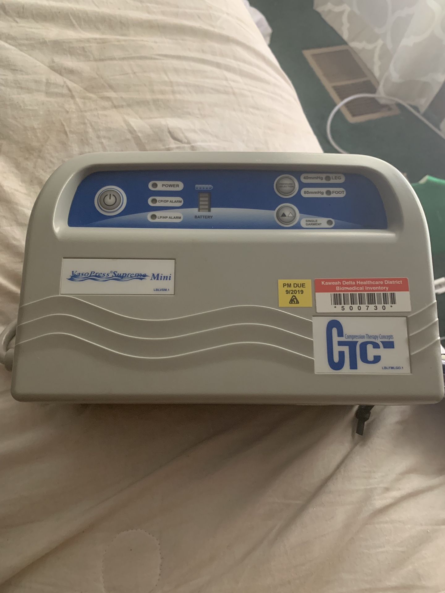 Vasopress Supreme Mini Dvt Pump With Tubing - Vaso Press - Vp500dm S15