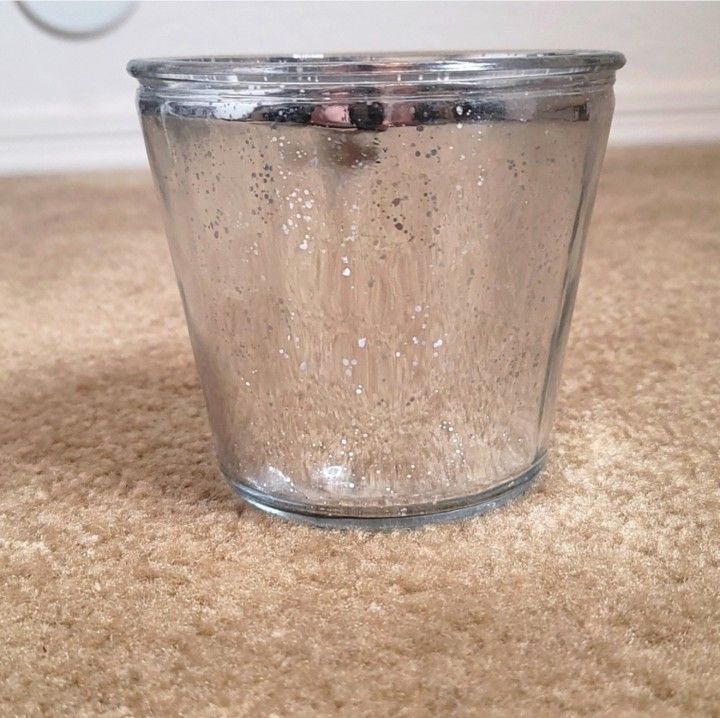 NEW Silver Speckle Glass Home Decor Small Plant Candy Candle Bowl