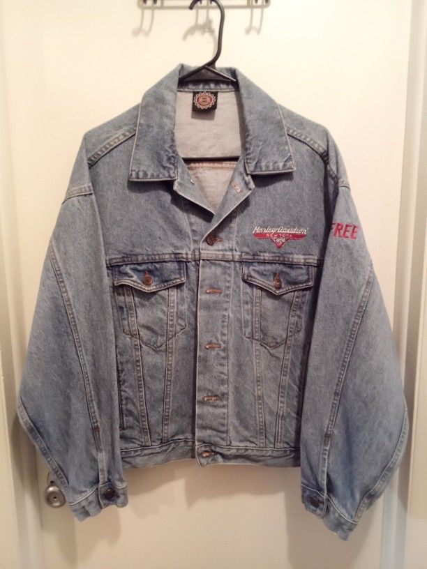 Vintage Harley Davidson New York Cafe Jean Jacket