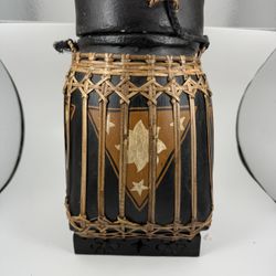 Vintage Thai Handcrafted Woven Bamboo Container.