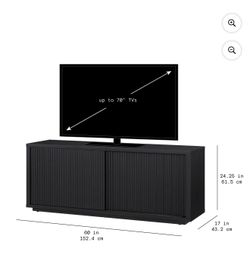 Black Fluted TV Console Storage - (1) Available