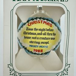 Vintage 1988 Disney Mickey Mouse “‘Twas the Night Before Christmas” Ornament, Perfect Condition  *Reduced